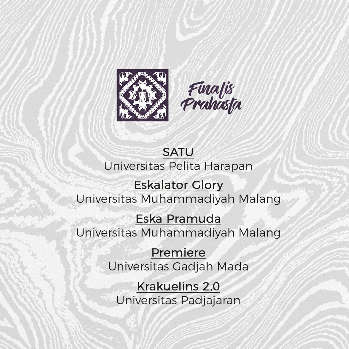 [FINALIS AJISAKA UGM 2017]

Halo Insan Kreatif!

Selamat untuk semua finalis Ajisaka UGM 2017!! Sampai jumpa di Yogyakarta!! :)