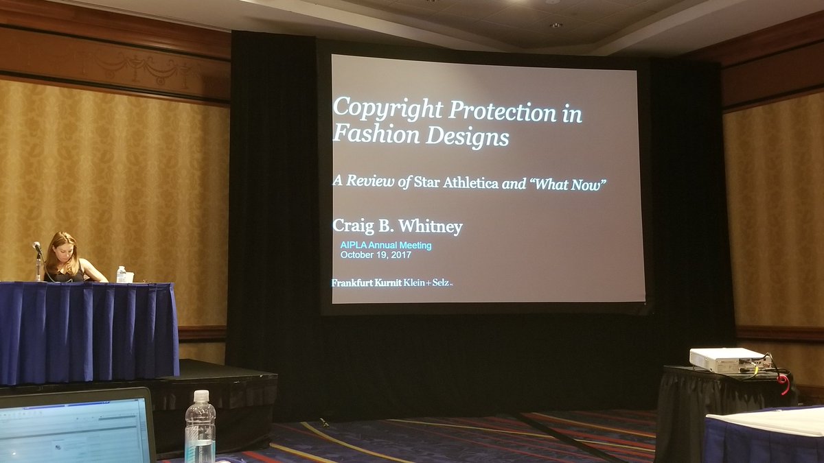 IPLawPosts's tweet photo. "Fish mannequins are copyrightable." lol @JSilbey we are really getting into #separability. #aiplaAM17 #Copyright https://t.co/WDLH4jePy0