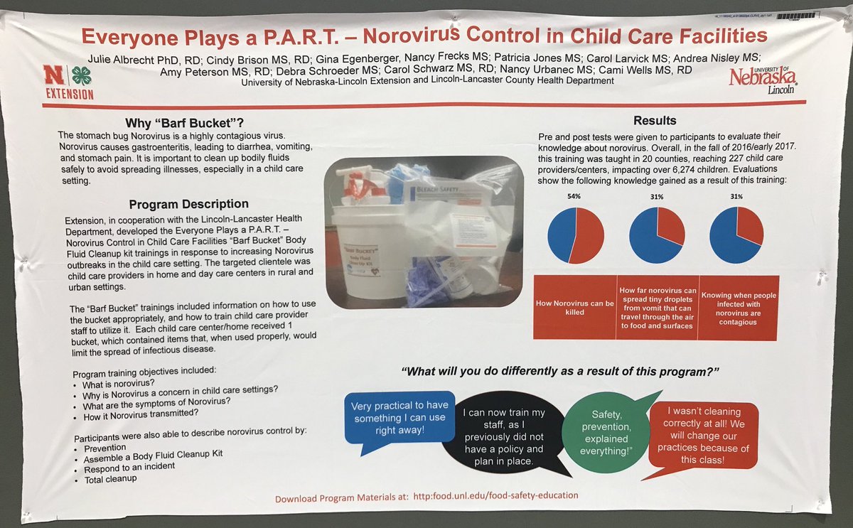 ma_ma_pete's tweet photo. Congrats to our #BarfBucket team on 2nd place Early Childhood AND 2nd place Food Safety Awards #NEAFCS2017 #NebExt #WashYourHands ๐คข๐๐ป๐ฆ https://t.co/D6FHqQLHZH