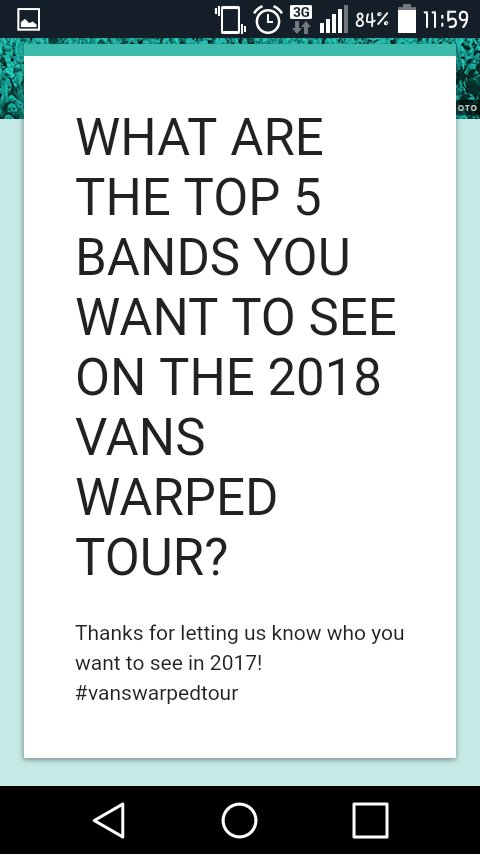naanyrojasok's tweet photo. Voting again for @makeoutofficial while I have a break on the university
@VansWarpedTour https://t.co/n0zckGN3a1