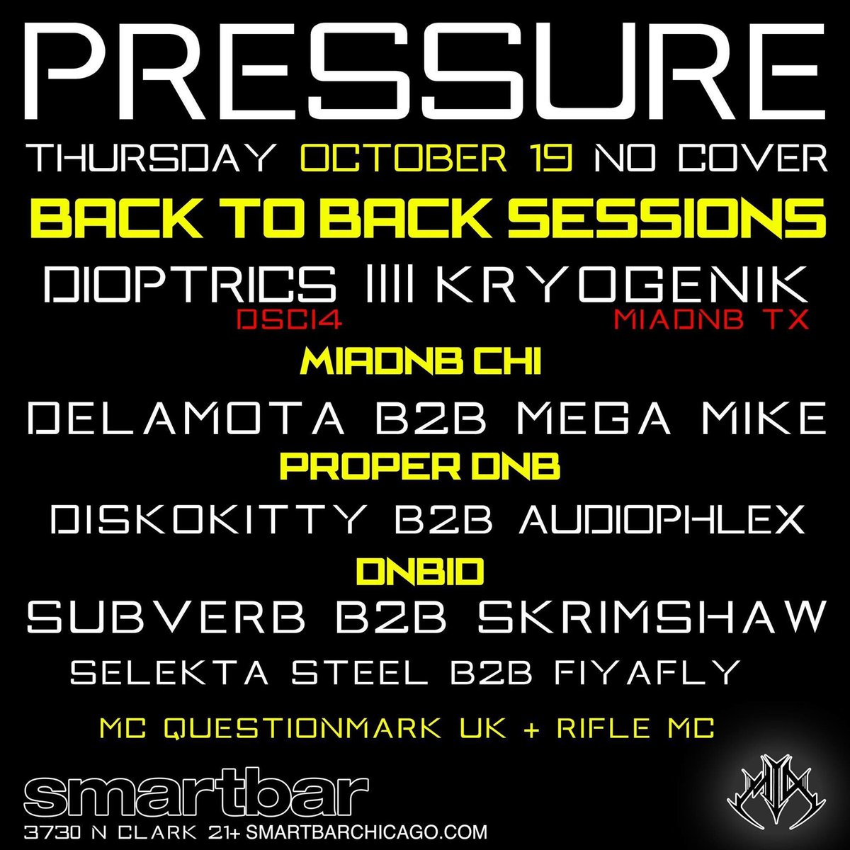 alfonzdelamota's tweet photo. Tonight at @SmartBar #AllCrew in the booth, #properChi @dnbid #miadnb no cover all vibes 21+ https://t.co/pxmPhuz89x