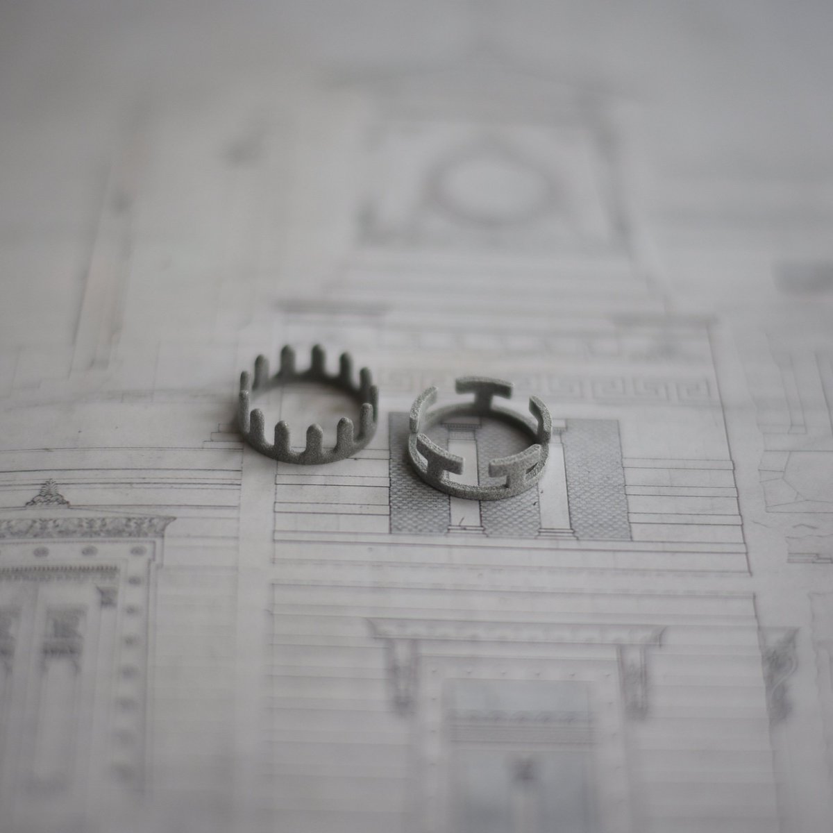 AThomsonSociety's tweet photo. How beautiful are these 2 rings by @cecilia_stamp based on decorative elements used across Thomson's work. Read more https://t.co/QuzFly3WSa https://t.co/0Cl5KEmm2t