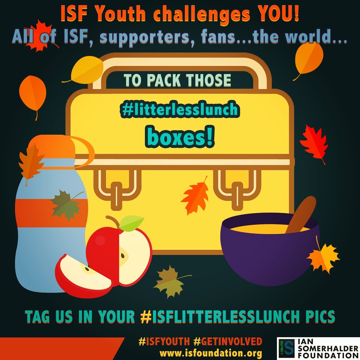 ISFYouth's tweet photo. ISF VOLUNTEERS, SUPPORTERS AND AMAZING ROCKSTARS EVERYWHERE.....ISF YOUTH CHALLENGES YOU!!!

JOIN US ,THIS MONTH OF OCTOBER, IN PACKING AN #ISFLITTERLESSLUNCH FOR SCHOOL AND WORK EVERYDAY!!!

DON'T FORGET TO TAG US!!!!

#ISFYOUTH #IANSOMERHALDERFOUNDATION https://t.co/QZNzMixczn