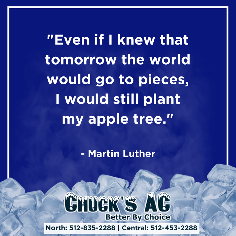 ChucksACRepair's tweet photo. "Even if I knew that tomorrow the world would go to pieces, I would still plant my apple tree." Martin Luther #ThursdayTruth #motivation https://t.co/ANb0rPmXuw