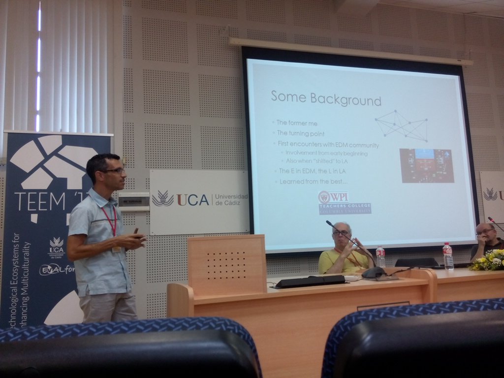 snolaresearch's tweet photo. A. Hershkovitz talk now at #LearningAnalytics track at @TEEMConference @snolaresearch #TEEM2017 https://t.co/r6kGNhOtoJ