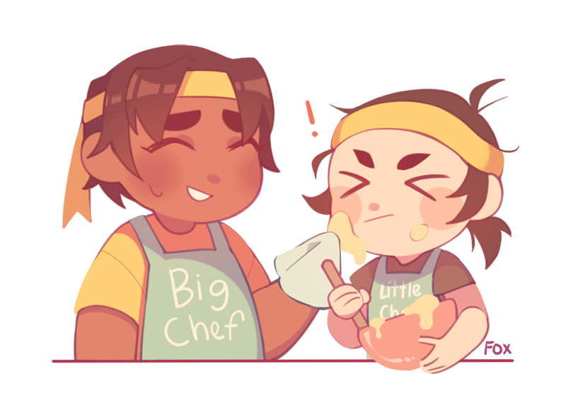 foxkunkun's tweet photo. Another 4 more days to Keith's birthday! Hunk gives him some cooking lessons, he's not very good at it 🤭 https://t.co/QF3a3f2GTd