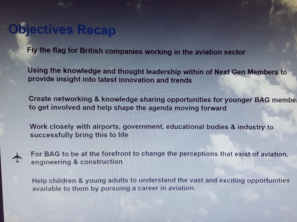 Recap of the objectives of the <a href="/BritishAviation/">BritishAviationGroup</a> NextGen Group #BAGmembersday