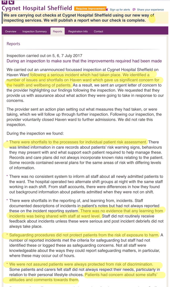 lucianaberger's tweet photo. 2nd children’s #mentalhealth unit with a horrific inspection. Why are @cygnethealth still responsible for the most vulnerable young people? https://t.co/waVPKiUjJp