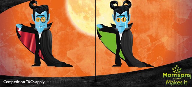 Morrisons's tweet photo. For the chance to win a £20 Morrisons voucher spot the 5 differences below using #VampireWin https://t.co/hBsVAOX3iK https://t.co/1NVA9lLjDb