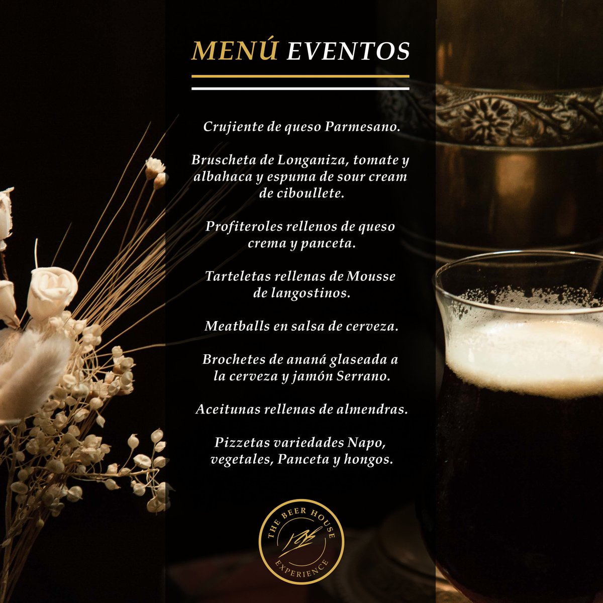 TheBeerHouseXp's tweet photo. 🍻 MENÚ EVENTOS TBHE 🍻

#premium #bier #experience #mb https://t.co/g1AMvDCY83