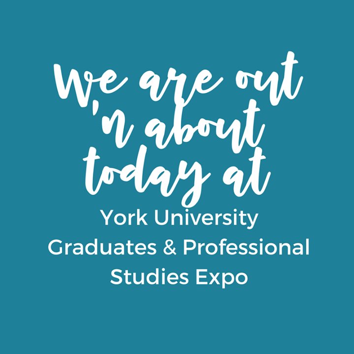 SutherlandChan's tweet photo. Come and hang out with us today at York University for the Graduate &amp; Professional Studies Expo. We're there from 11am-3pm See you soon! https://t.co/fUNYN8XjgN