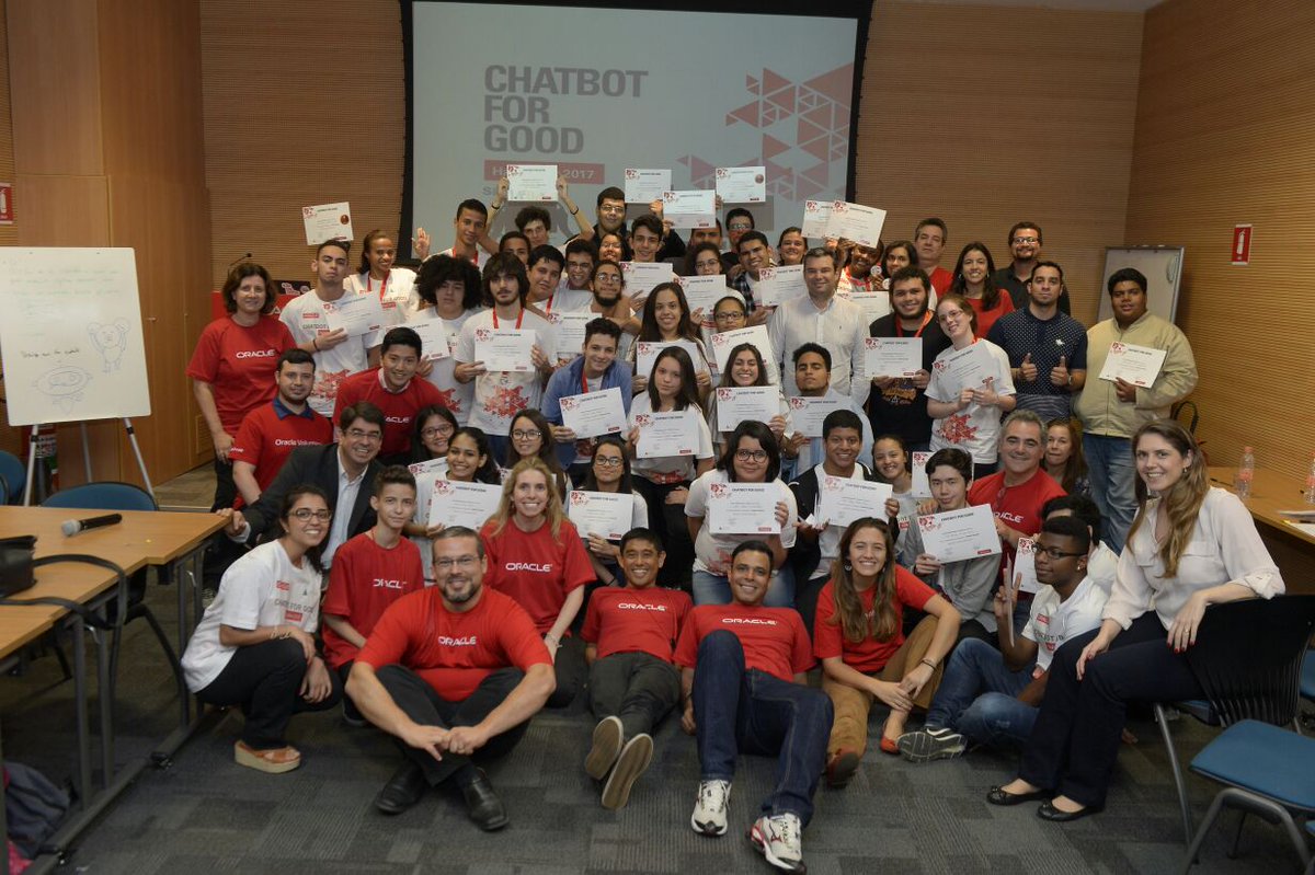 JAAmericas's tweet image. The first Hackathon #ChatbotForGood developed with @Oracle in São Paulo was a success! @jabrasil