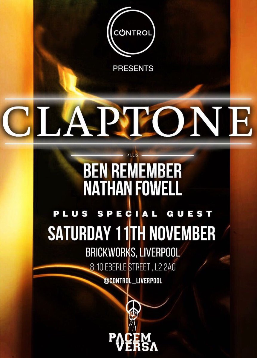11.11 // Control presents Claptone plus Ben Remember, @nathanfowell &amp; more at <a href="/Brickworks_LIV/">Brickworks Liverpool</a>