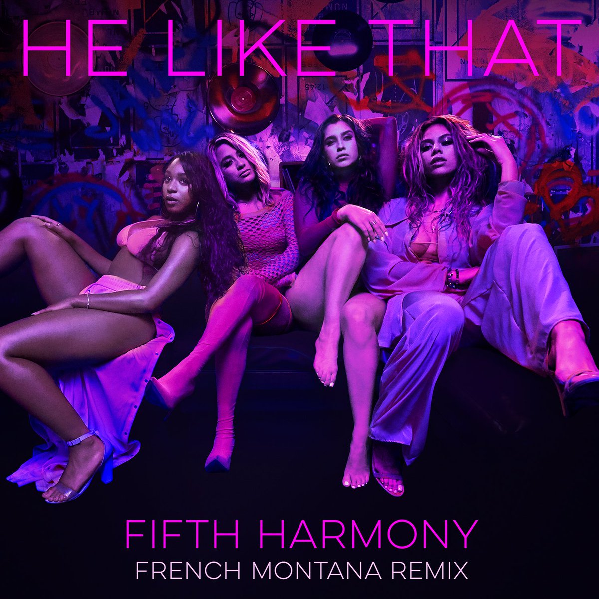 FifthHarmony's tweet photo. Midnight tonight! #HLTRemix with our boy @FrencHMonTanA 🔥 https://t.co/IBXNb8y0Kp