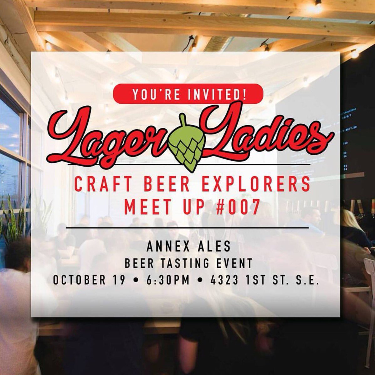annexales's tweet photo. Hang out at Annex tonight with the Lager Ladies - get into craft beer with an amazing group of women! https://t.co/MfmHDuu6U1