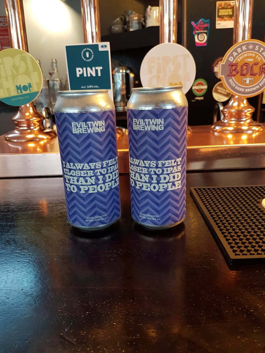 craftbeercoE14's tweet photo. We have @EvilTwinBrewing I always felt closer to IPAs than I did to people! An absolute steal at £6.50 a can! Limited stock so grab it quick https://t.co/r7owk3rAqi