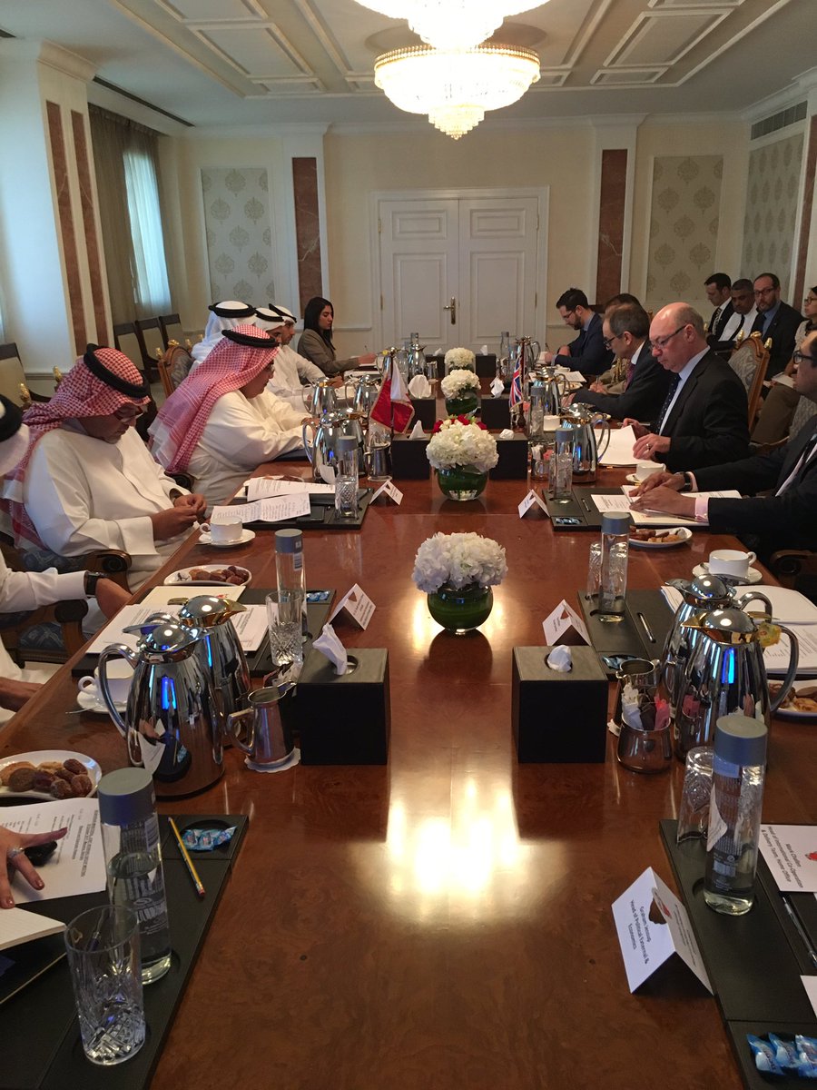 AlistairBurtUK's tweet photo. Co-chaired #UK - #Bahrain Working Group with #khalidalkhalifa covering bilateral relations, reform, human rights, regional security & trade https://t.co/6rSr1LIDxR