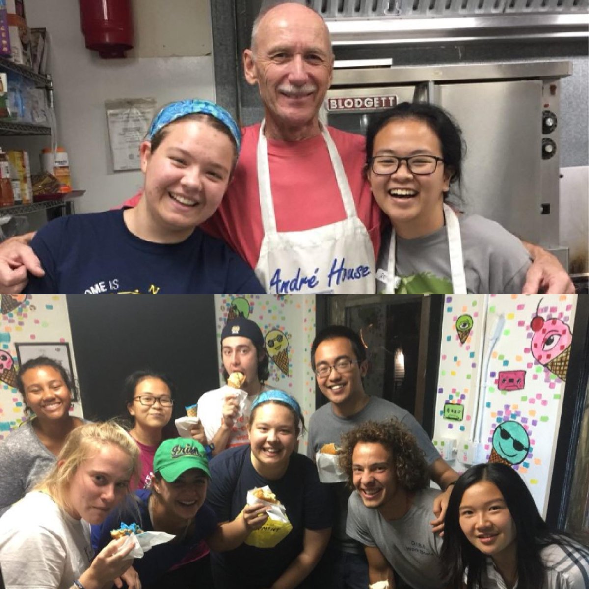 NDMinistry's tweet photo. André House pilgrims enjoying an ice cream break! #NDPilgrimage https://t.co/jBSwkIXg5s