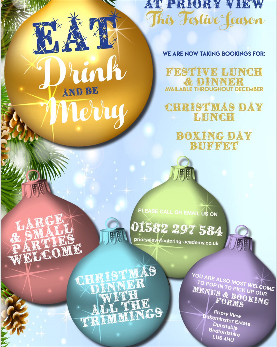 Priory_View's tweet photo. Our festive menu is going down a treat, please book early to avoid disappointment! @CateringAcademy #dunstable #festivemenu #christmas https://t.co/4Gstvh0MvN