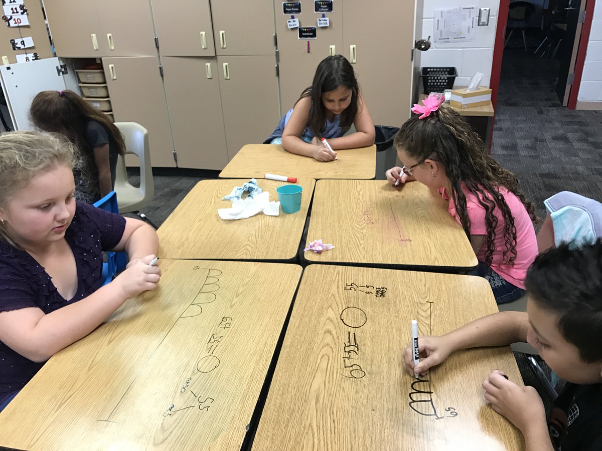 BriG_AMS's tweet image. Number line addition is way more fun when we get to write on our desks :) #pineforest3rd