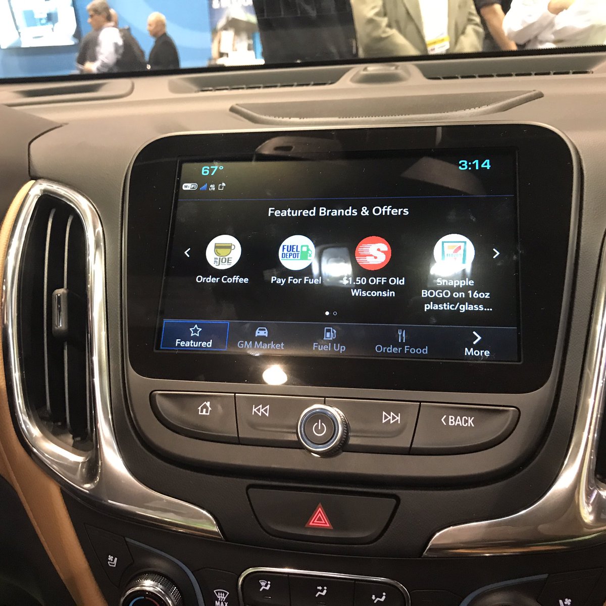 Conexxusonline's tweet photo. One of our members, @kouponmedia showcasing a connected car and mobile offers #CoolNewThing at #TechEdge #NACSShow https://t.co/N3MEUcEbP3