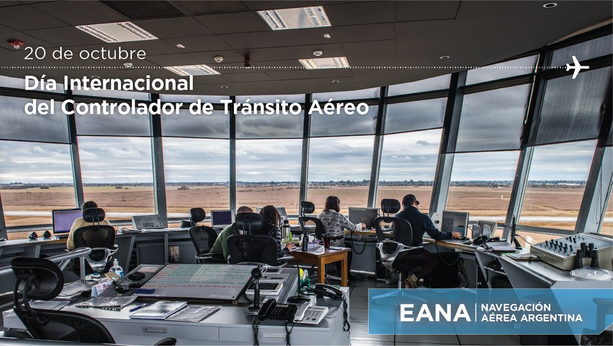 El mundo celebra el #DiaDelContolador de Tránsito Aéreo. En #EANA, saludamos a todos nuestros controladores en su día. ¡Felicidades! 🎂🎉