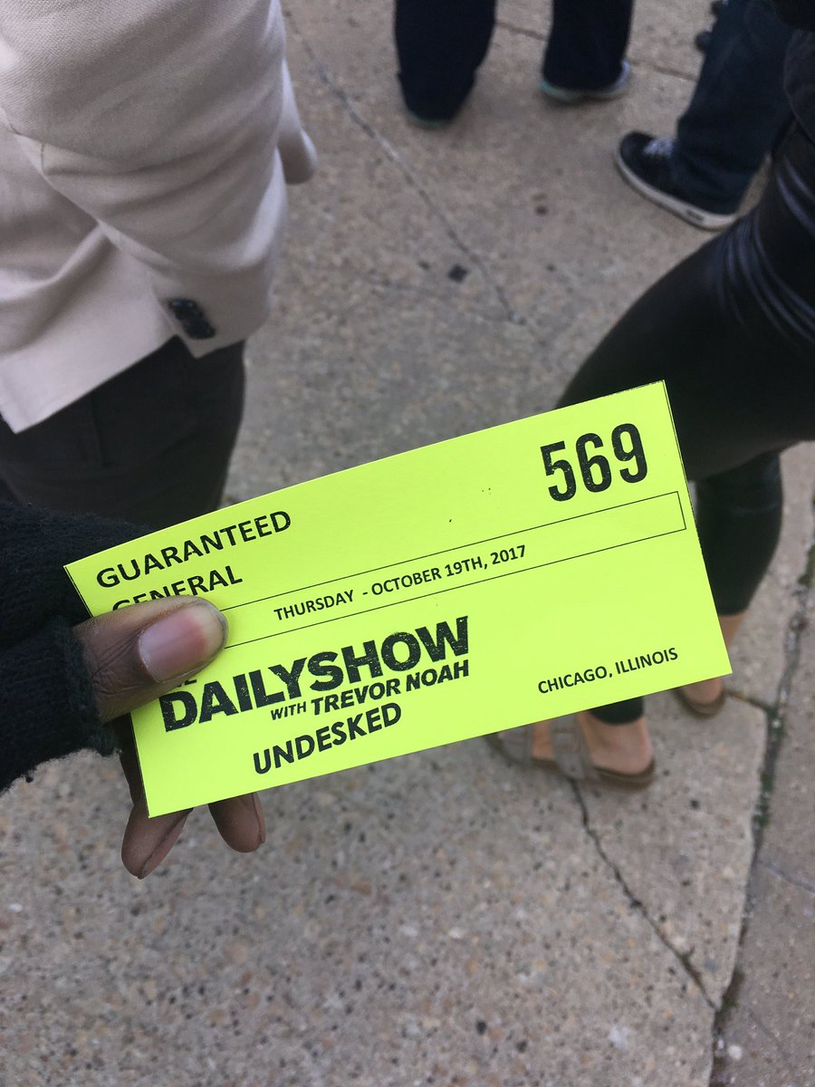 starwart1's tweet photo. In line for #DailyShowChicago!! https://t.co/wGoUlNltUP
