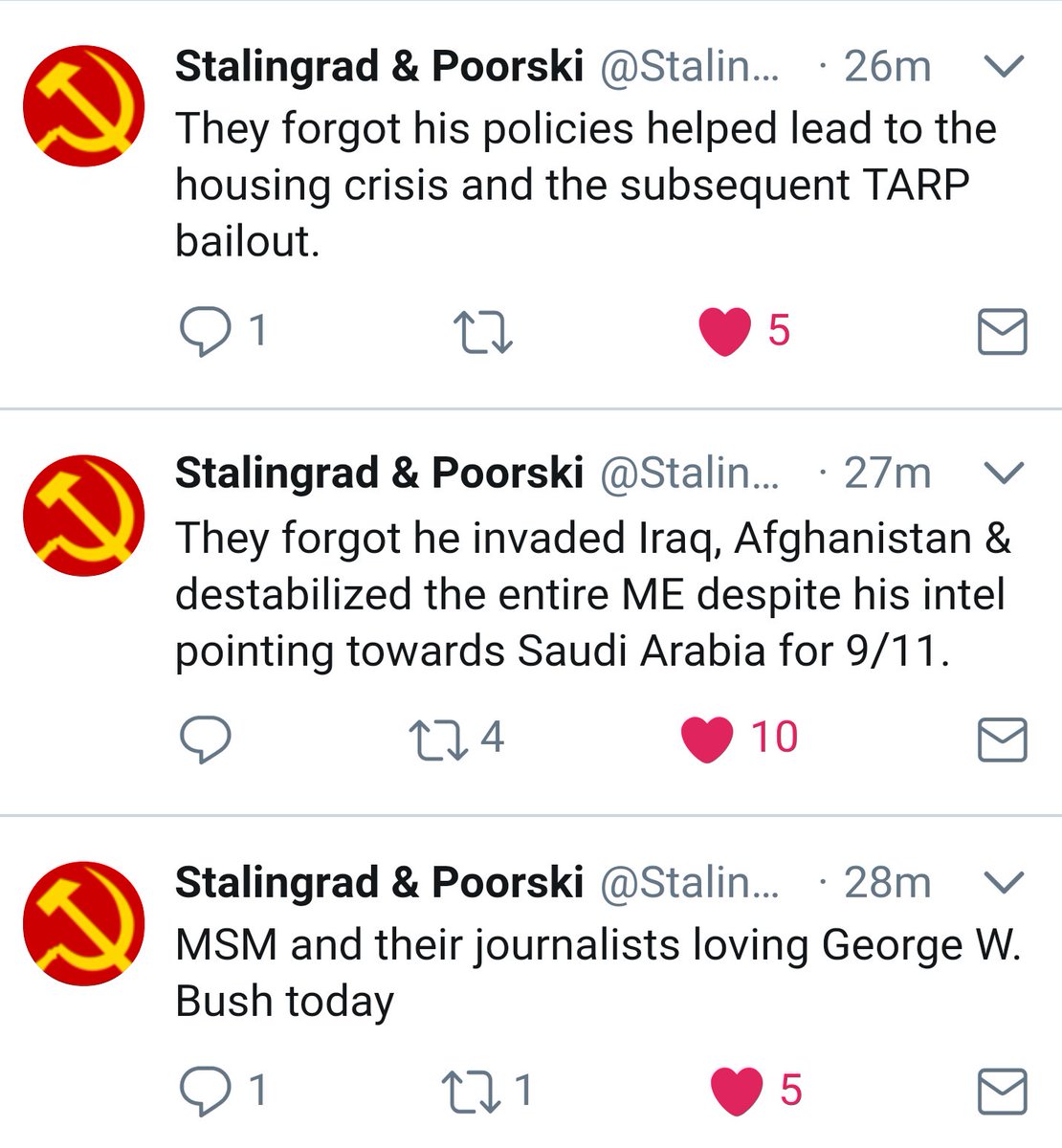 Good points  @Stalingrad_Poor People forget just how awful the Bush Administration was.