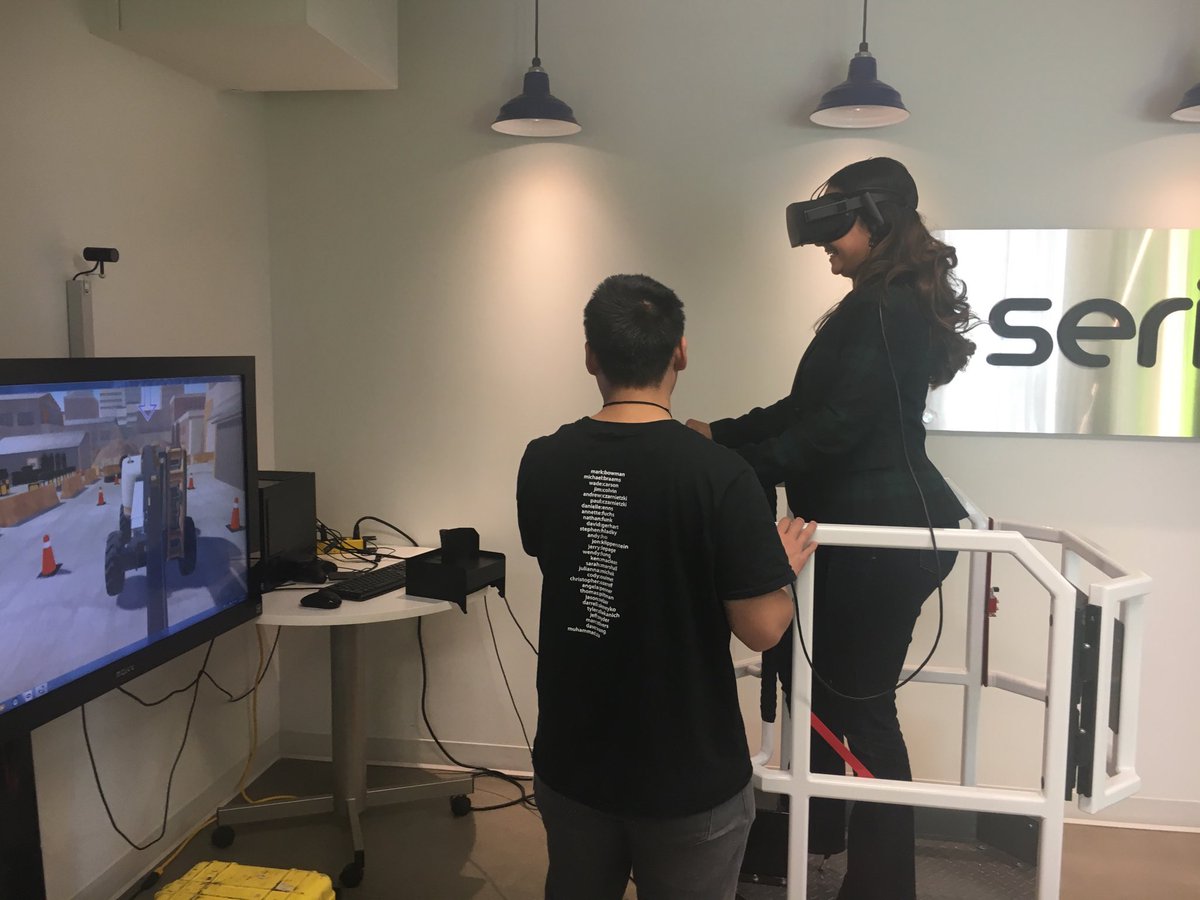 BrendaSlauko's tweet photo. @SeriousLabs Rose getting virtually trained on an awp simulator. @bdc_ca https://t.co/y7fGlVVbue