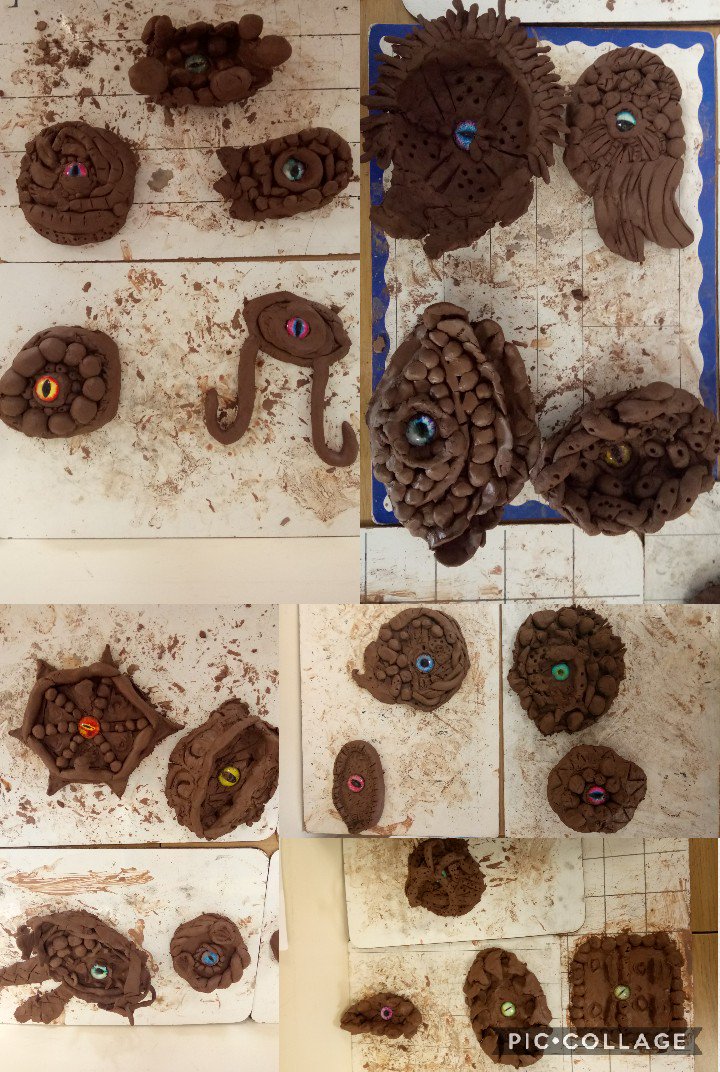 TrinityPrimary_'s tweet photo. Dragons' eyes, created by year 5 in art this week. Before and after being painted.
#creativitymatters https://t.co/0tOyjlA1qy