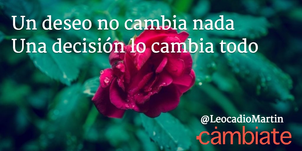 LeocadioMartin's tweet photo. Los deseos no cambian las cosas
Lo hacen las decisiones #cambiate2017 #BuenasTardes https://t.co/hi8YaX3W1K