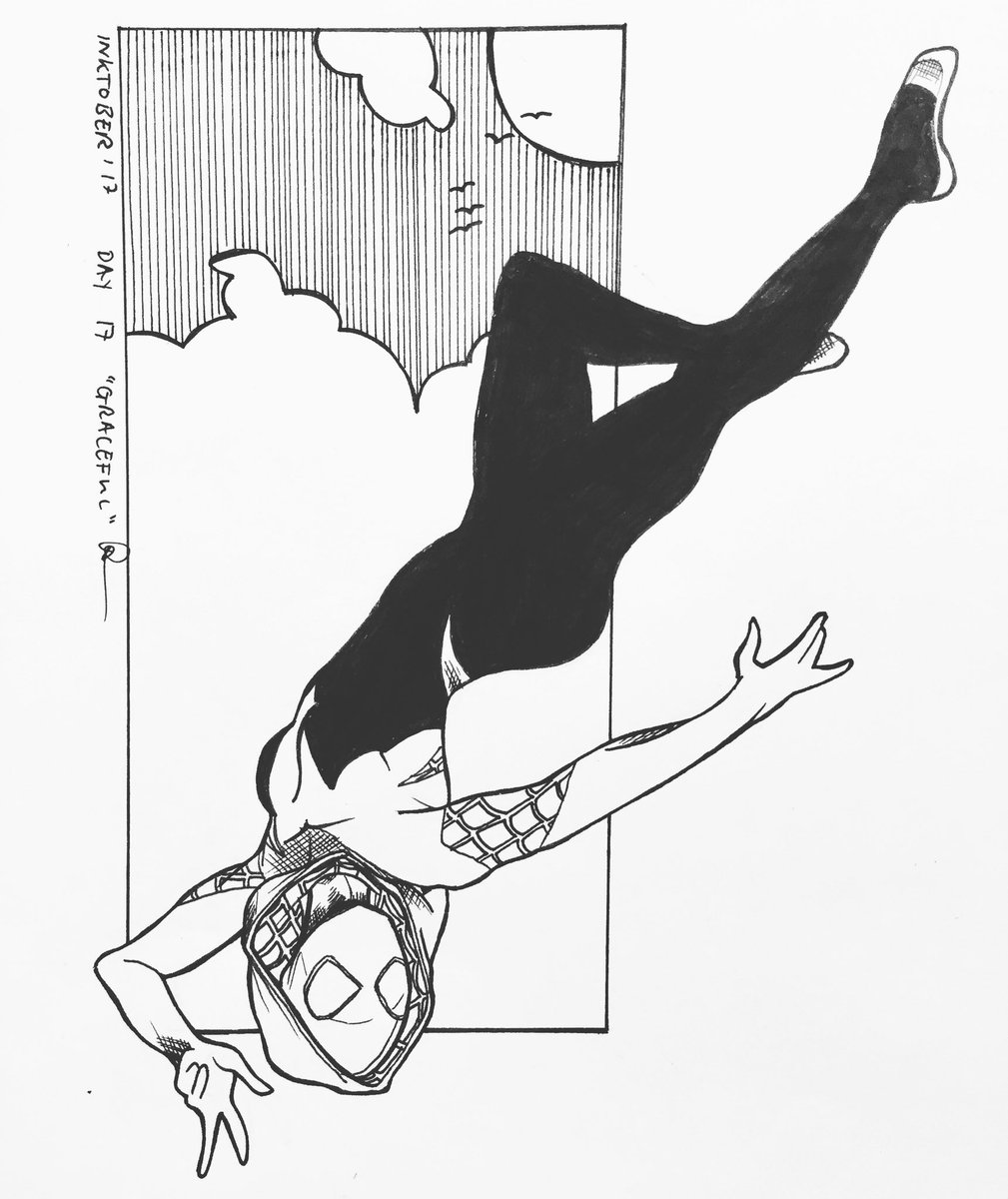 RobynBelvo's tweet photo. Inktober Day 17 “graceful” #INKTOBER17 #inktober #inktoberday17 https://t.co/3be4HHAe93