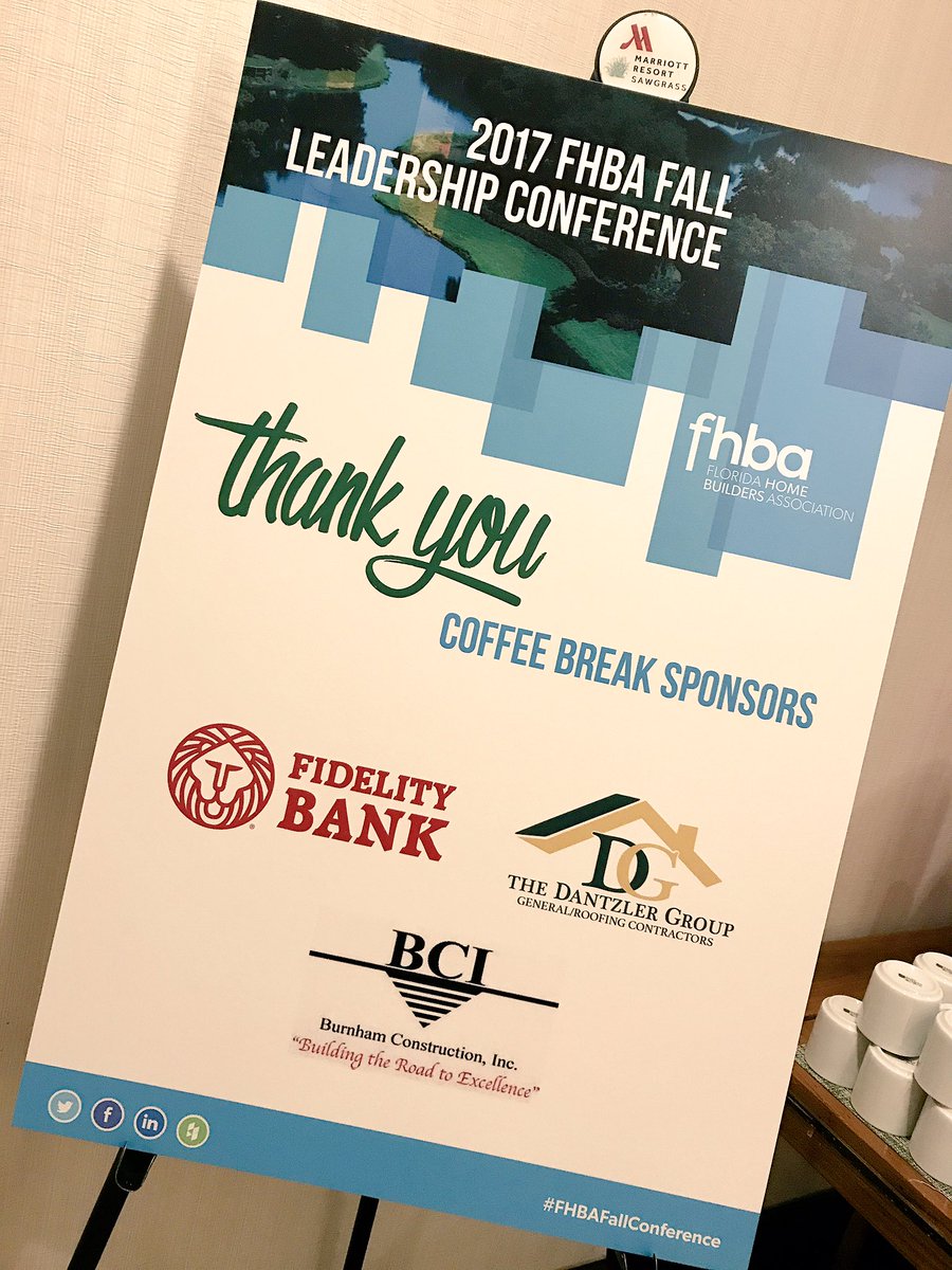 FHBAOfficial's tweet photo. Thank you to our amazing Coffee Break sponsors! #FHBAFallConference ☕️ https://t.co/90uHtbhHKX
