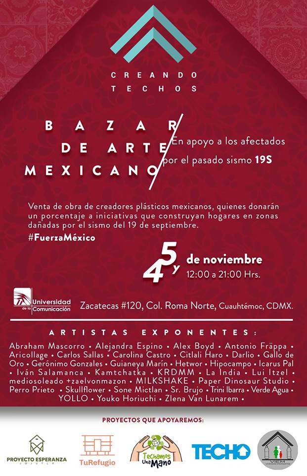 Nos vemos este 4 y 5 de noviembre para ayudar a los afectados por el #19S