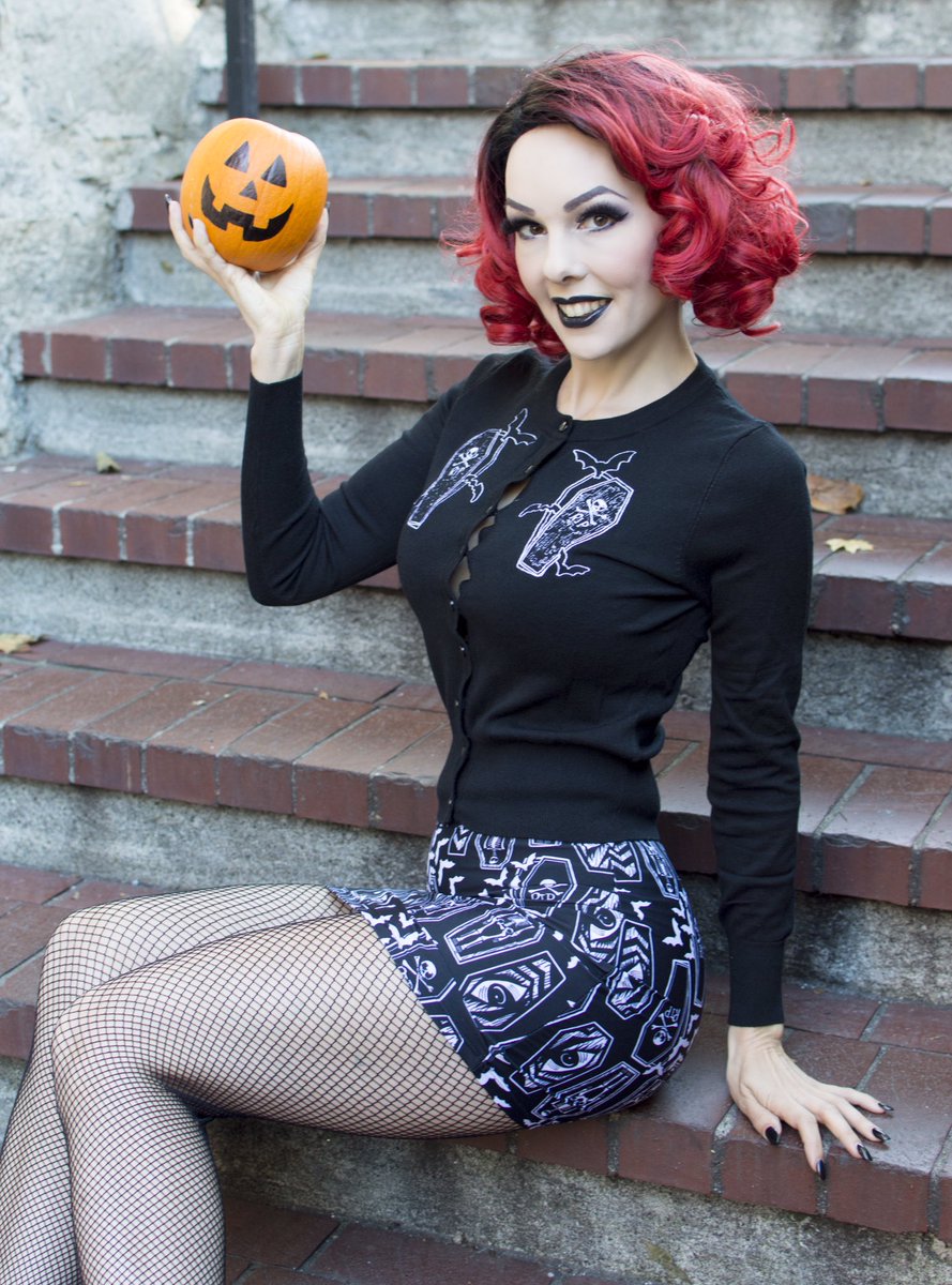 12 more days until #gothicXmas lol! Coffin cardigan and skirt from <a href="/RatBabyBrand/">RatBabyBrand</a> @toofastonline. Use coupon code Evilyn13 #halloween #goth