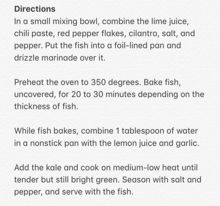BetterYouHF's tweet image. #BetterYouHF recipe of the day! Looking for something exciting and tasty for dinner? Look no further! Red Pepper Fish with Lemon-Garlic Kale