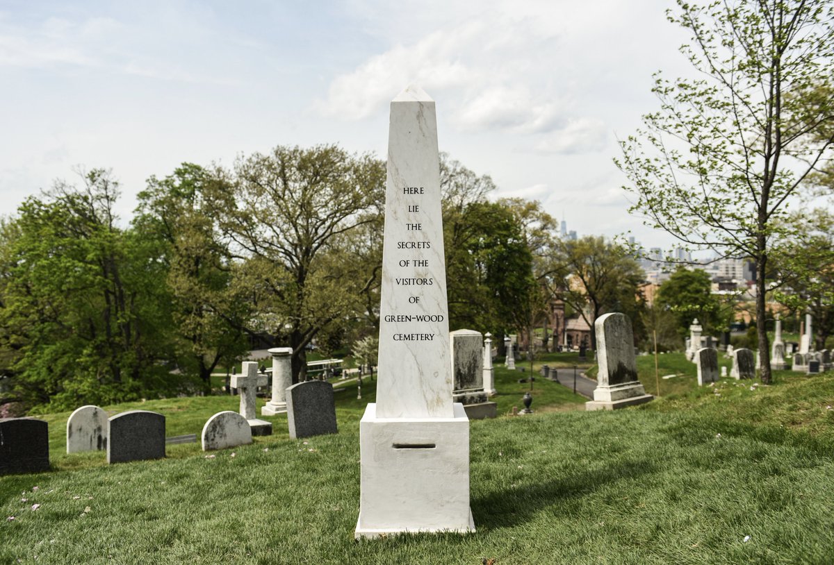 creativetime's tweet photo. It's that time of year for a walk through your fav cemetery. We suggest @GreenWoodHF for a chance to add to #SophieCalle's #HereLieSecrets. https://t.co/IBaUrGVfJ7