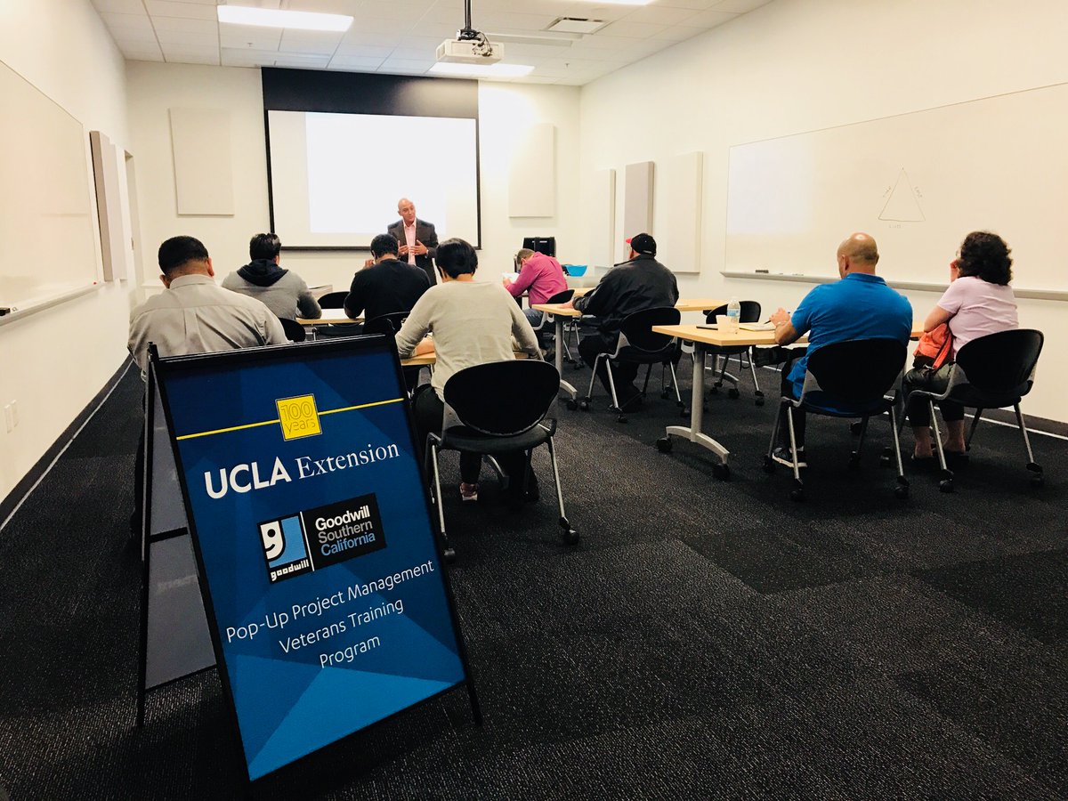 UCLA_CPCE's tweet photo. A peek into our pop-up program for #veterans. This #free training was possible due to @GoodwillSoCal. We are all about #partnerships! https://t.co/dusvkmBsIc