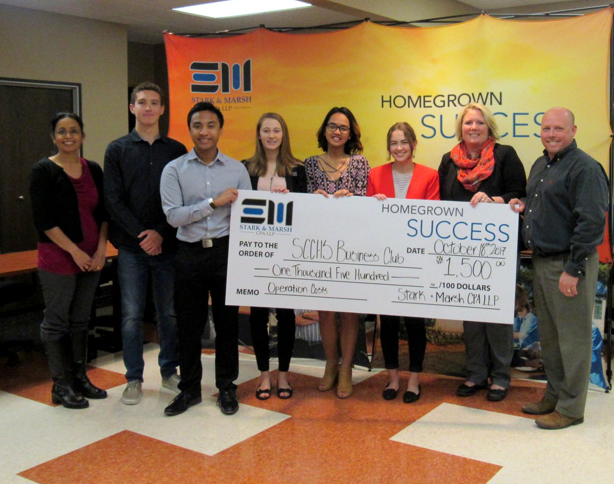 The @SCCHSbusiness consists of high school student’s grades 9-12 with interest in finance, entrepreneurship, and debates. Stark &amp; Marsh is very excited to become more involved with Cindy Lowe and her incredible students.