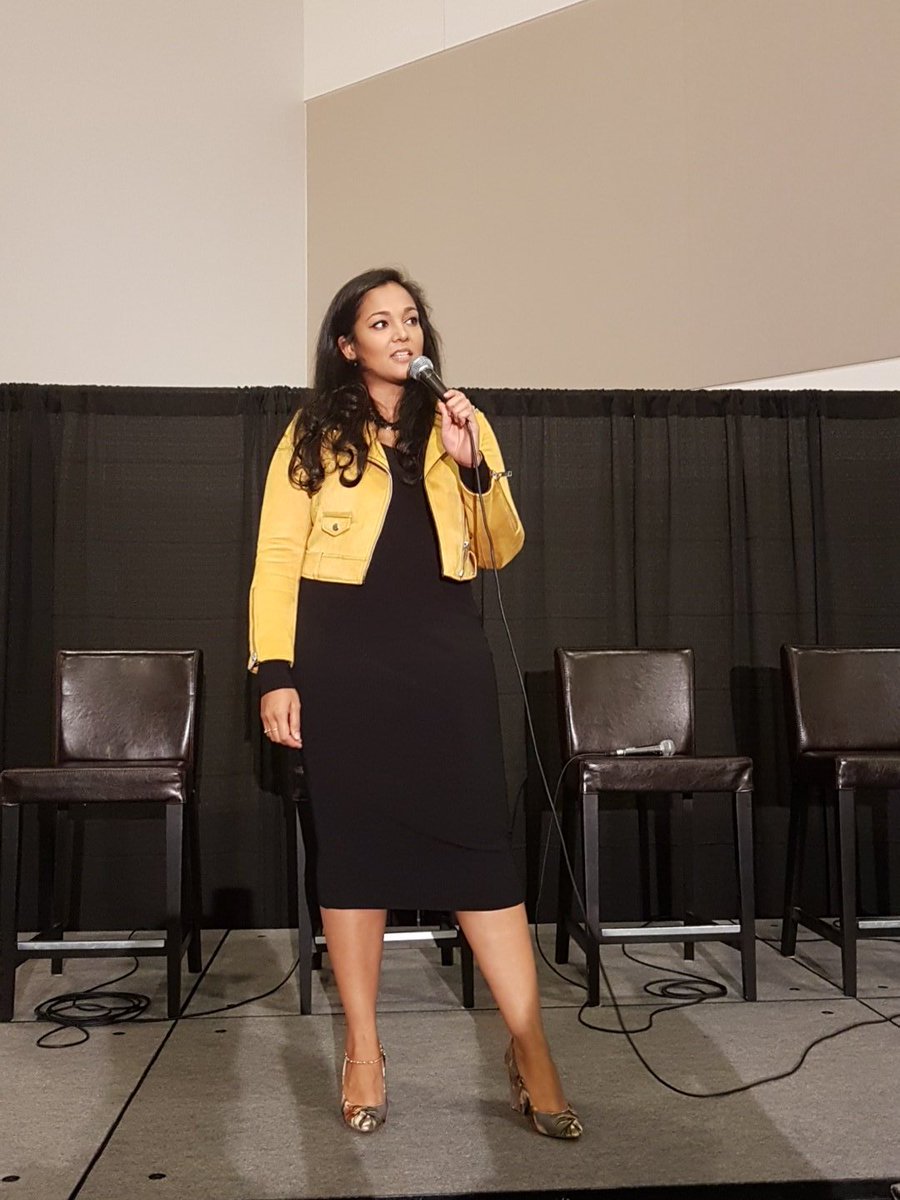 MingarelliG's tweet photo. My dear friend @komalminhas is stepping on stage to share her #Komedia story #StartupDay #SBWomenInTech @OttawaShapers #Boss https://t.co/JKFwpaBm1G