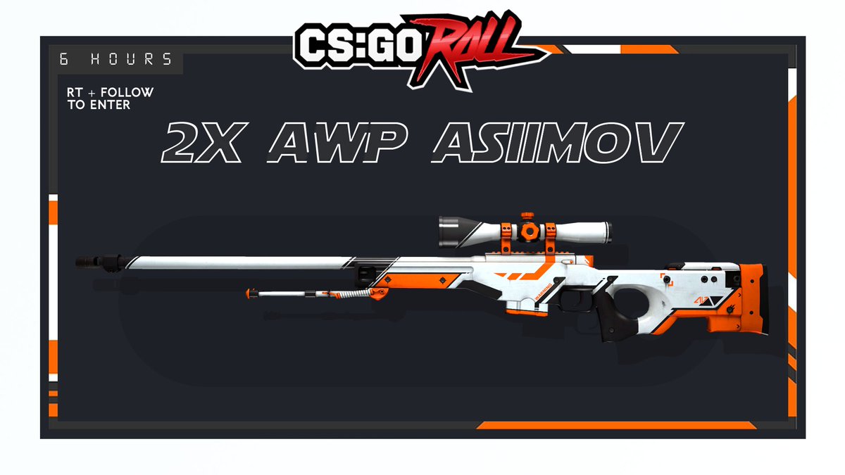CSGORoll's tweet image. 2x AWP | Asiimov WW - GIVEAWAY

- RT &amp;amp; Follow
- Enable notifications on CSGORoll
- Play Free Spin goo.gl/bMBHhz

Good luck!