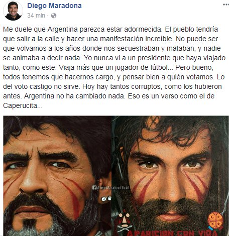 El mensaje de Diego Maradona por el caso de Santiago Maldonado