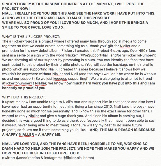 Real1DProjects's tweet image. Hey @NiallOfficial ! We made a little gift for ya ! I hope ya like it ! ❤️ from 450+ fans x #flickertonumber1 #flicker x love ya x