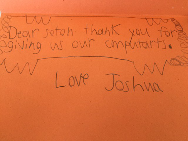 SetonPartners's tweet photo. A note from a scholar at one of our blended learning schools. We love what we do! https://t.co/ODkFMAA1fy