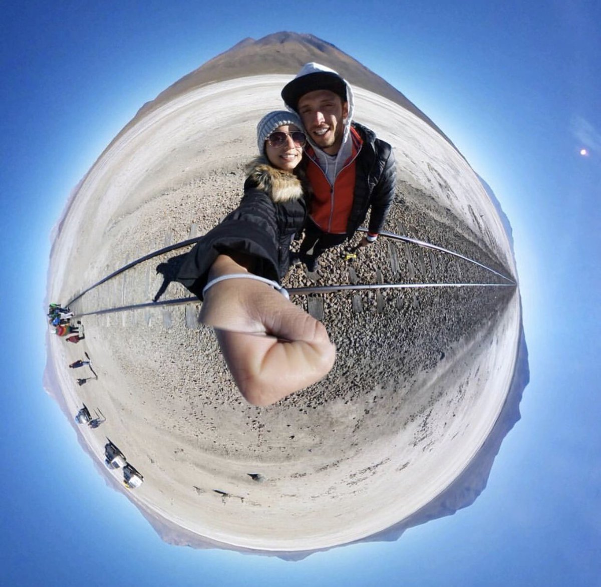 TinyPlanet2's tweet photo. I love you to the 🌙 and back &amp; all the way down the railroad track #andes #volcano #Bolivia #tinyplanetcouple #tinyplanet #javicel #travel https://t.co/fnSDtvZ0SP