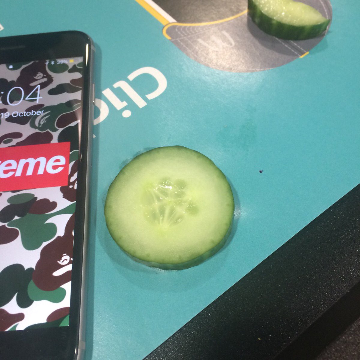 fishyfish's tweet photo. 90s vintage old school cucumber for sale, label included https://t.co/TjIFRaNndE