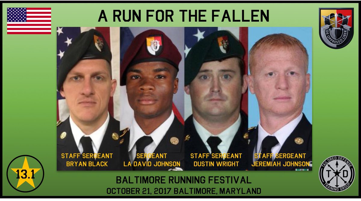 Hello Team. On Saturday, October 21, 2017, we run in honor of these Fallen Warriors who have died defending our freedoms. #letsget2work