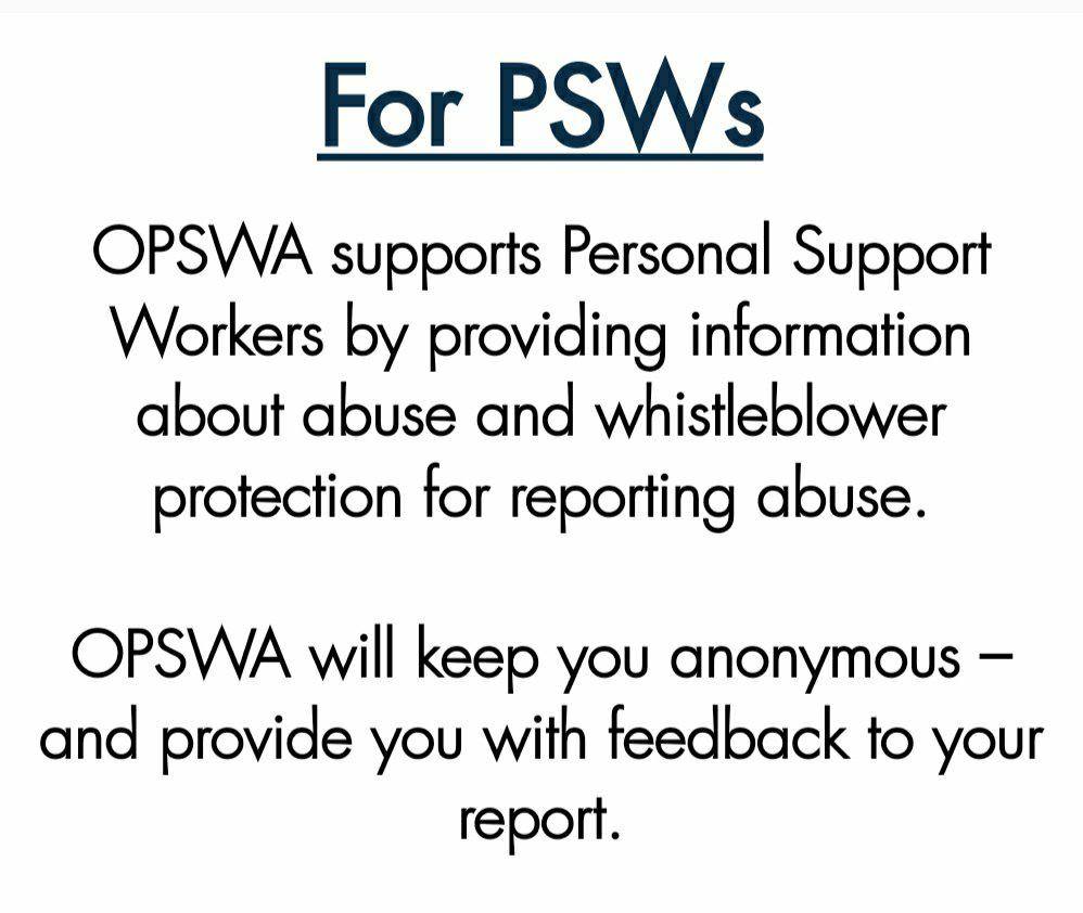 PSWC4Change's tweet photo. #elderabuseendshere PSW's #opswa supports you when you report #elderabuse
#elderabuseontario #opswastompsoutabuse #onebootatatime #stopabuse https://t.co/8sifasDBgR