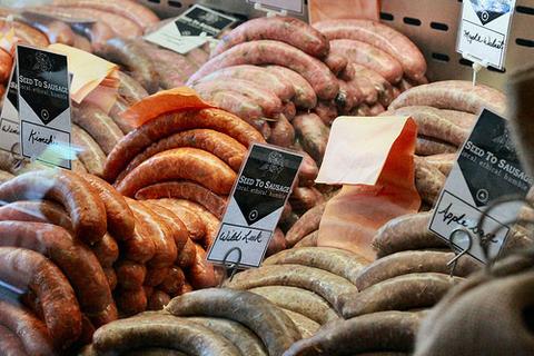 Local food feature <a href="/SeedToSausage/">Michael McKenzie</a> makes all their sausages &amp; salamis gluten free &amp; pork that has been raised hormone &amp; anti-biotic free.