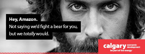 Hey <a href="/amazon/">Amazon</a>! Not saying we’d fight a bear for you, but we TOTALLY would. #AmazonYYC #HQ2 heyamazon.ca